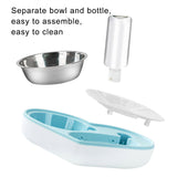 2 In 1 Pet Dog Cat Water Food Bowl Set Automatic Water Dispenser Bottle  Detachable Stainless Steel Small Puppy Dog Food Bowl