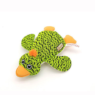 Chew Toy Squeaking Toy Teeth Cleaning Toy Dog Pet Toy Animals Embroidery Duck Polyester Plush Fabric Cotton Gift