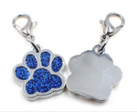 5 Pcs Colorful Glitter Dog Footprint Charm Pendant Keychain Lobster Buckle Pendant Pet Supplies Pendant Key Ring Accessories (Random Color)