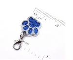 5 Pcs Colorful Glitter Dog Footprint Charm Pendant Keychain Lobster Buckle Pendant Pet Supplies Pendant Key Ring Accessories (Random Color)