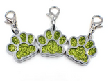 5 Pcs Colorful Glitter Dog Footprint Charm Pendant Keychain Lobster Buckle Pendant Pet Supplies Pendant Key Ring Accessories (Random Color)