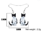Acrylic Sitting Pet Cow Cat Kitten Earrings Big Dangle Drop Sweet Animal Novelty Jewelry for Women Girls Teens Gifts Charms Decoration