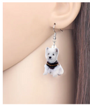 Acrylic West Highland White Te]rrier Dog Jewelry Set Pets Animal Pendants Earrings Necklace Torque For Women Girls Teens Fashion Accessories Decoration Charm Gifts