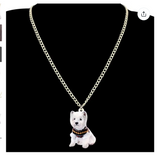 Acrylic West Highland White Te]rrier Dog Jewelry Set Pets Animal Pendants Earrings Necklace Torque For Women Girls Teens Fashion Accessories Decoration Charm Gifts