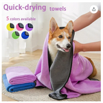 Pet Towel Quick Dry Dog Towel Bath Robe Soft Fiber Absorbent Cat Bath Towel Convenient Pet Cleaning Washcloth Pet Accessories