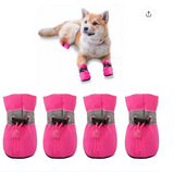 4Pcs/set Dog Shoes for Small Dogs Anti-Slip Dogs Boots Paw Protector with Reflective Straps Lightweight Walking Pet Booties for Small and Medium Pets