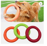 Interactive Dog Toy Training Puzzle Bite Stick Bouncy Ball Toys EVA Pet Pull Ring Bite-Resistant Dog Floating Flying Disc