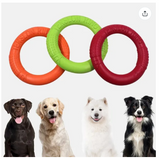 Interactive Dog Toy Training Puzzle Bite Stick Bouncy Ball Toys EVA Pet Pull Ring Bite-Resistant Dog Floating Flying Disc