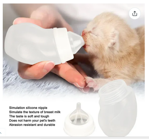 NEWEST Pet Feeding Bottle Professional Soft Silicone Nipple Curved Nursing Bottle Kits For Newborn Kittens Puppies