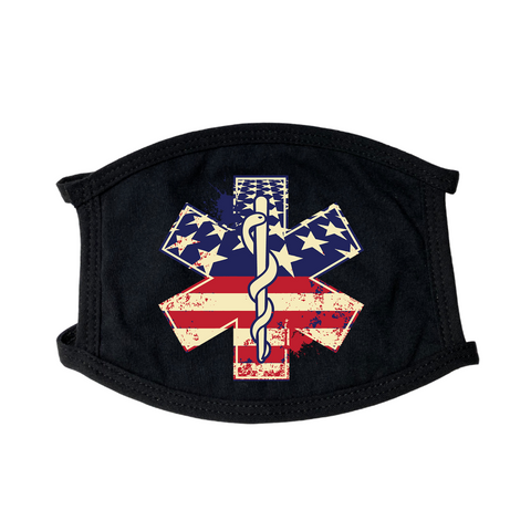 Health Care Logo America Flag Face Mask