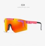 NEW Brand Rose red pit viper Sunglasses double wide polarized mirrored lens tr90 frame uv400 protection wih case