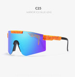 NEW Brand Rose red pit viper Sunglasses double wide polarized mirrored lens tr90 frame uv400 protection wih case