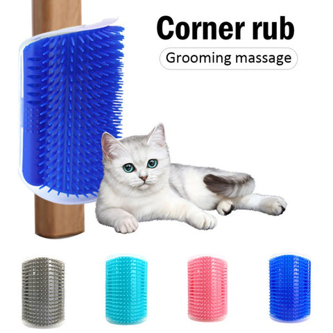 Pet Products for Cats Brush Corner Cat Massage Self Groomer Comb Brush with Catnip Cat Rubs Tickling Comb