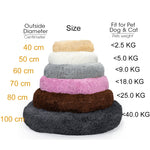 Donut Dog Bed Warm Soft Long Plush Pet Cushion