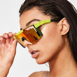 NEW Brand Rose red pit viper Sunglasses double wide polarized mirrored lens tr90 frame uv400 protection wih case