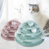 Cats Toys Turntable Balls 4 Layers Play Track Plate Cat Accessories Interactive Toy Indoor Pet Supplies For Cats Kitten Teasers