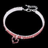 Heart-Shaped Whinestone Dog Collar