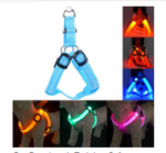 Dog Light Up Harness LED Lights Adjustable / Retractable Solid Colored Nylon