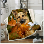 Blanket Sofa Bed Blanket Super Soft Warm Cute Animals German Shepherd Dog 3D Print Blanket Cover Fleece Throw Blanket J02