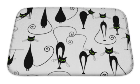 Bath Mat, Black Cats Pattern For Your Design