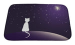 Bath Mat, Lonely Cat Watching Stars