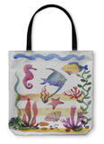 Tote Bag, Different Sea Shells Corals And Starfish