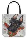 Tote Bag, Scotch Terrier Dog Tshirt Graphics Scotch Terrier Illustration With Splash