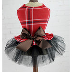 Dogs Cats Pets Dress Dog Clothes Green Red Blue Costume Polyster Voiles & Sheers Plaid / Check Bowknot Wedding XS S M L XL