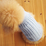 Cat Dog Sweater Winter Dog Clothes Light Blue Costume Cotton Solid Colored XS S M L XL