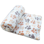 Cat Dog Mattress Pad Cleaning Towel Bed Blankets Corduroy Pet Blankets Footprint / Paw Double-Sided Foldable Pink Rose Beige