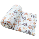 Cat Dog Mattress Pad Cleaning Towel Bed Blankets Corduroy Pet Blankets Footprint / Paw Double-Sided Foldable Pink Rose Beige