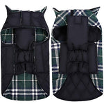 Dog Coat Vest Winter Dog Clothes Reversible Brown Green Red Costume Cotton Plaid / Check Keep Warm Reversible XS S M L XL XXL