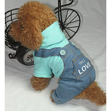 Dog Jumpsuit Winter Dog Clothes Blue Pink Costume Baby Small Dog Cotton Letter & Number Casual / Daily XS S M L XL