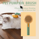 Pumpkin Self Cleaning Slicker Comb for Dog Cat Puppy Rabbit, Grooming Brush