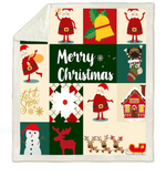 Christmas Throw Blanket Soft Warm Winter Sherpa Fleece Blanket Santa Claus Xmas Plush Bedspread Cover for Kid Bed Sofa Couch Car