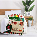 Christmas Throw Blanket Soft Warm Winter Sherpa Fleece Blanket Santa Claus Xmas Plush Bedspread Cover for Kid Bed Sofa Couch Car