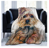 Rustic Flannel Fleece Blankets Yorkshire Terrier