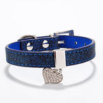 Cat Dog Collar Adjustable / Retractable Heart Rhinestone PU Leather Rose Red Blue