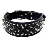 Dog Collar Portable Solid Colored PU Leather Black Brown White