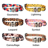 Fashion Print Personalized Engraved Name Dog Collar Leash Custom Puppy Pet Collars ID Tag for Small Medium Large Big Dogs