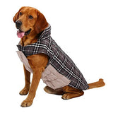 Dog Coat Vest Winter Dog Clothes Reversible Brown Green Red Costume Cotton Plaid / Check Keep Warm Reversible XS S M L XL XXL