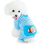 Cat Dog Jumpsuit Pajamas Winter Dog Clothes Yellow Blue Pink Costume Husky Labrador Golden Retriever Cotton Cartoon Casual / Daily Cute XS S M L XL