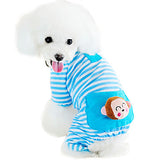 Cat Dog Jumpsuit Pajamas Winter Dog Clothes Yellow Blue Pink Costume Husky Labrador Golden Retriever Cotton Cartoon Casual / Daily Cute XS S M L XL