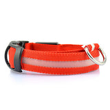 Cat Dog Collar LED Lights Adjustable / Retractable Solid Colored Nylon White Orange Yellow