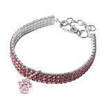 Dogs Collar Necklace Adjustable Size Footprint / Paw Decoration Mosaic Alloy White Blue Pink