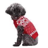 Dogs Sweater Winter Dog Clothes Red Costume Corgi Beagle Shiba Inu Acrylic Fibers Snowflake Christmas XXS XS S M