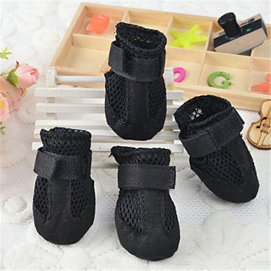 Pets Dog Boots / Shoes Dog Boots / Dog Shoes Casual / Daily Solid Colored For Pets Leather Black / Summer / Winter