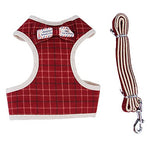 Dogs Outfits Harness Leash Portable Walking Retractable Plaid / Check Stripes Cotton Gray Red Grid Bulldog Shiba Inu Pug Bichon Frise Schnauzer Pekingese