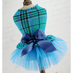 Dogs Cats Pets Dress Dog Clothes Green Red Blue Costume Polyster Voiles & Sheers Plaid / Check Bowknot Wedding XS S M L XL