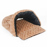 Dogs Cats Pets Bed Tent Cave Bed Pet House Plush Fabric Pet Liners Solid Colored Warm Tent washable Brown